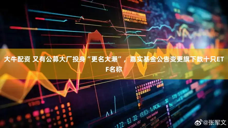 大牛配资 又有公募大厂投身“更名大潮”，嘉实基金公告变更旗下数十只ETF名称
